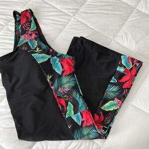 New~ Floral Black One-Piece Swimsuit